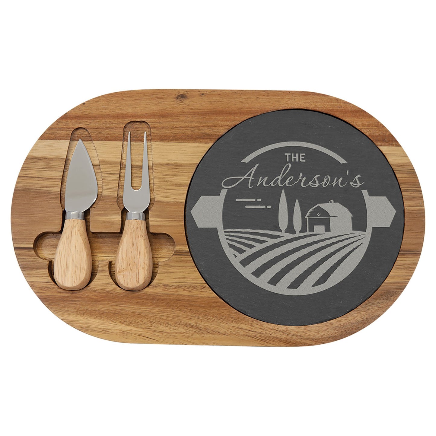 Slate and Acacia Wood Cheese Boards