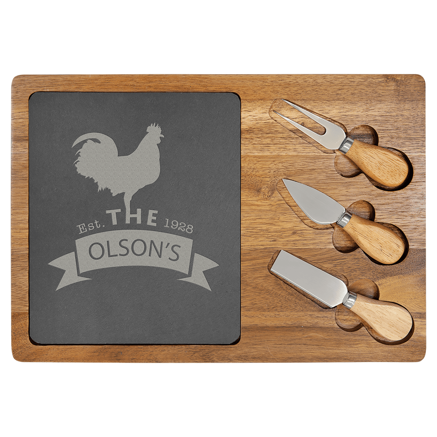 Slate and Acacia Wood Cheese Boards