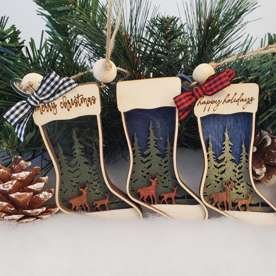 Deer Family Stocking Ornaments