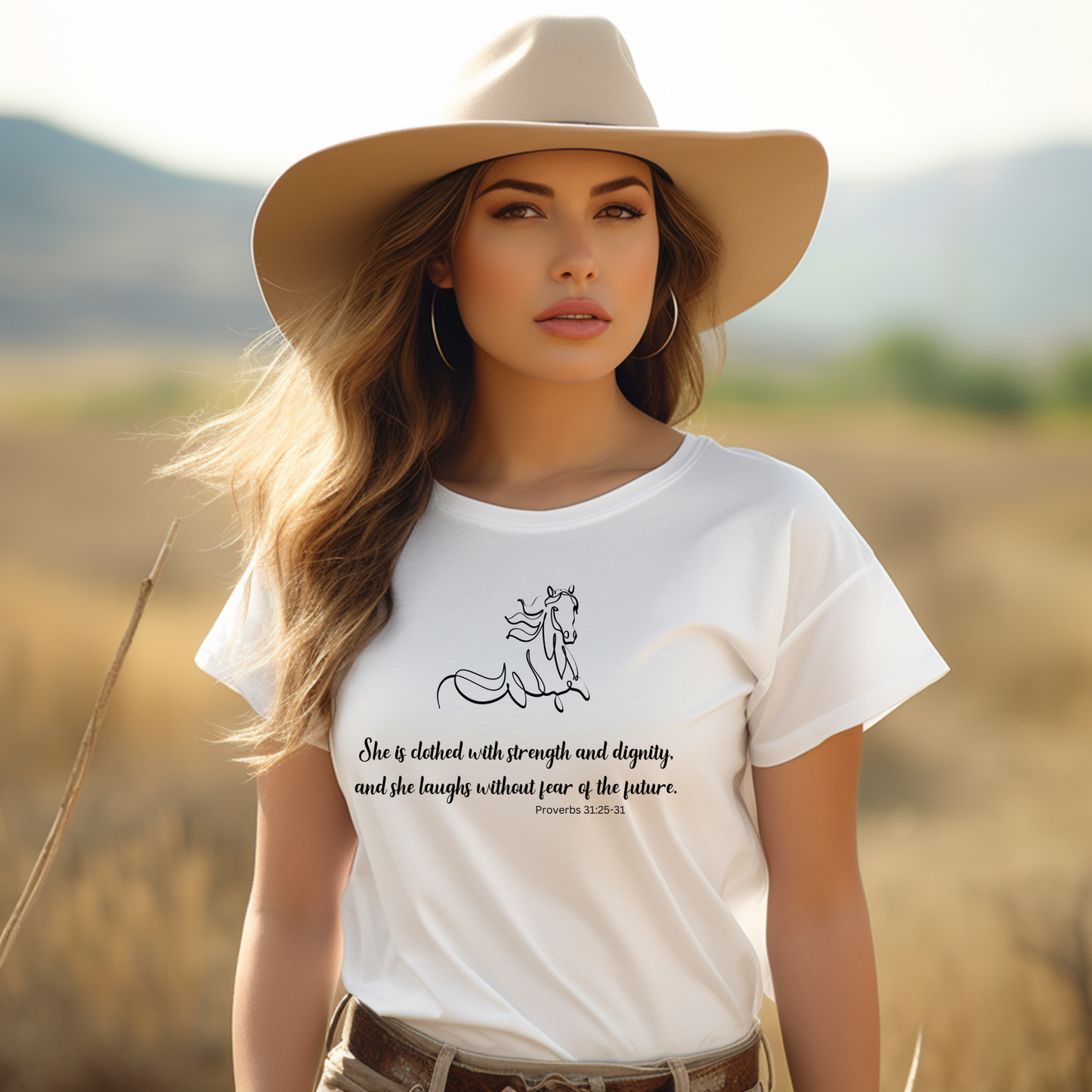 She Is Clothed With Strength And Dignity Short Sleeve Tee