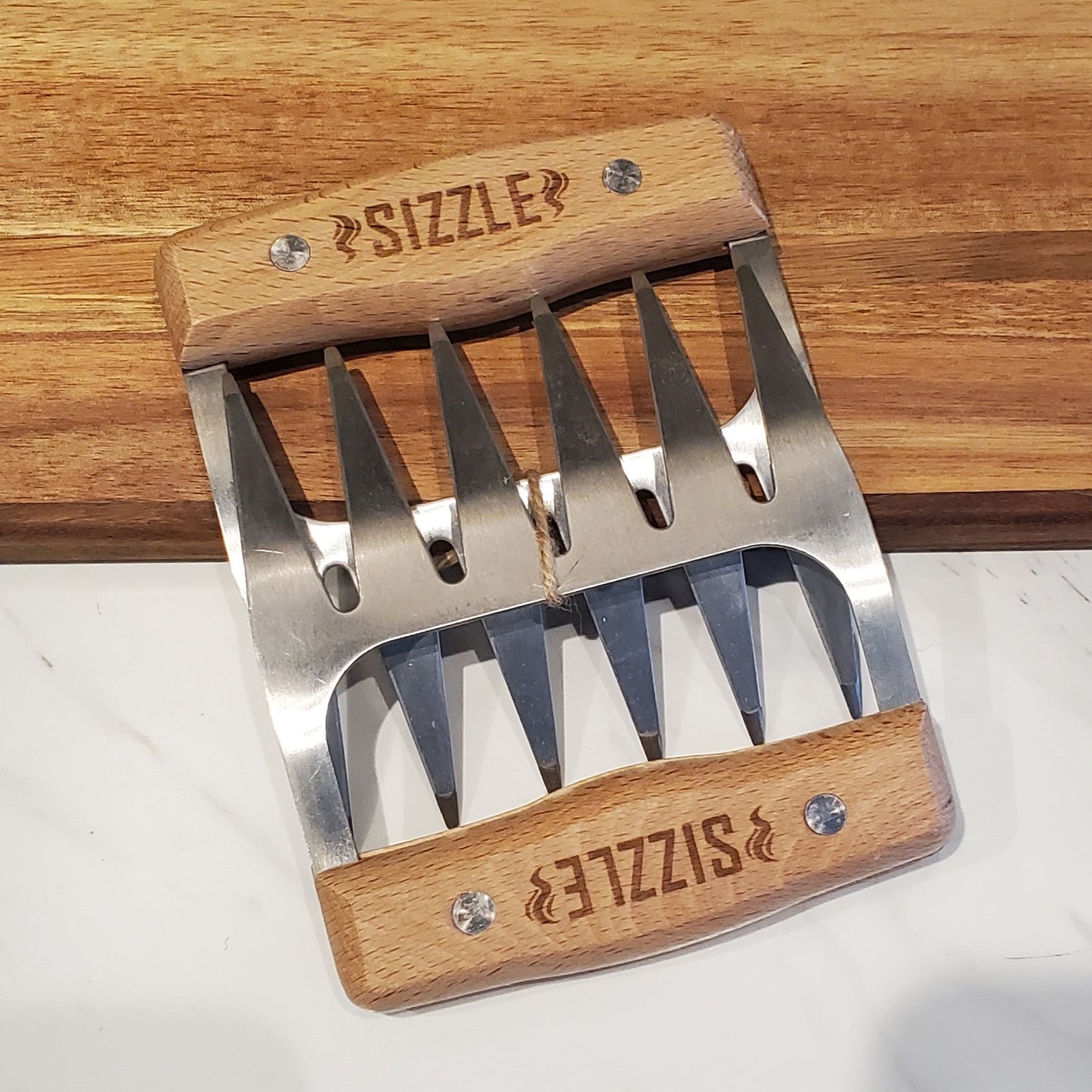 Wood and Stainless Meat Shredder Set