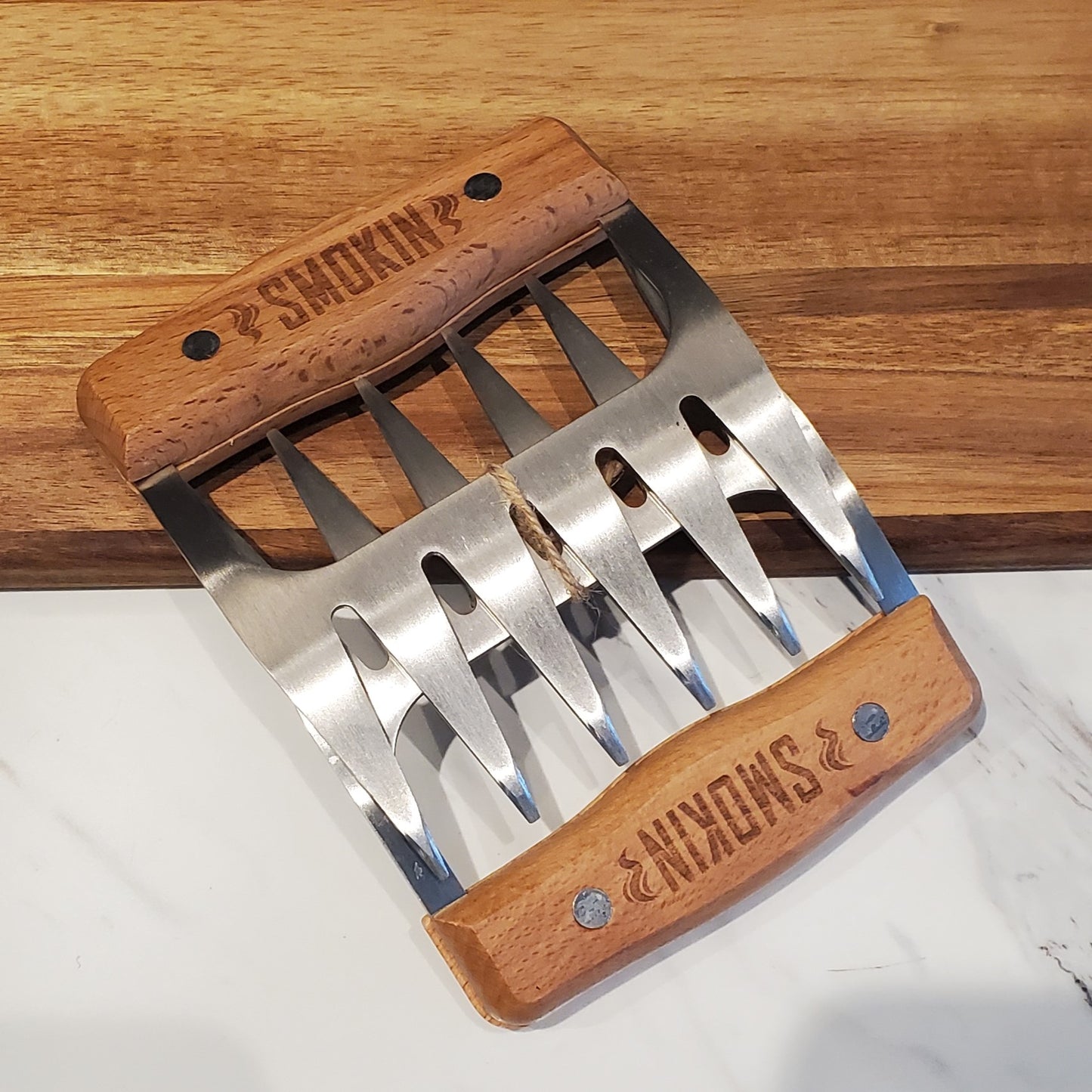 Wood and Stainless Meat Shredder Set