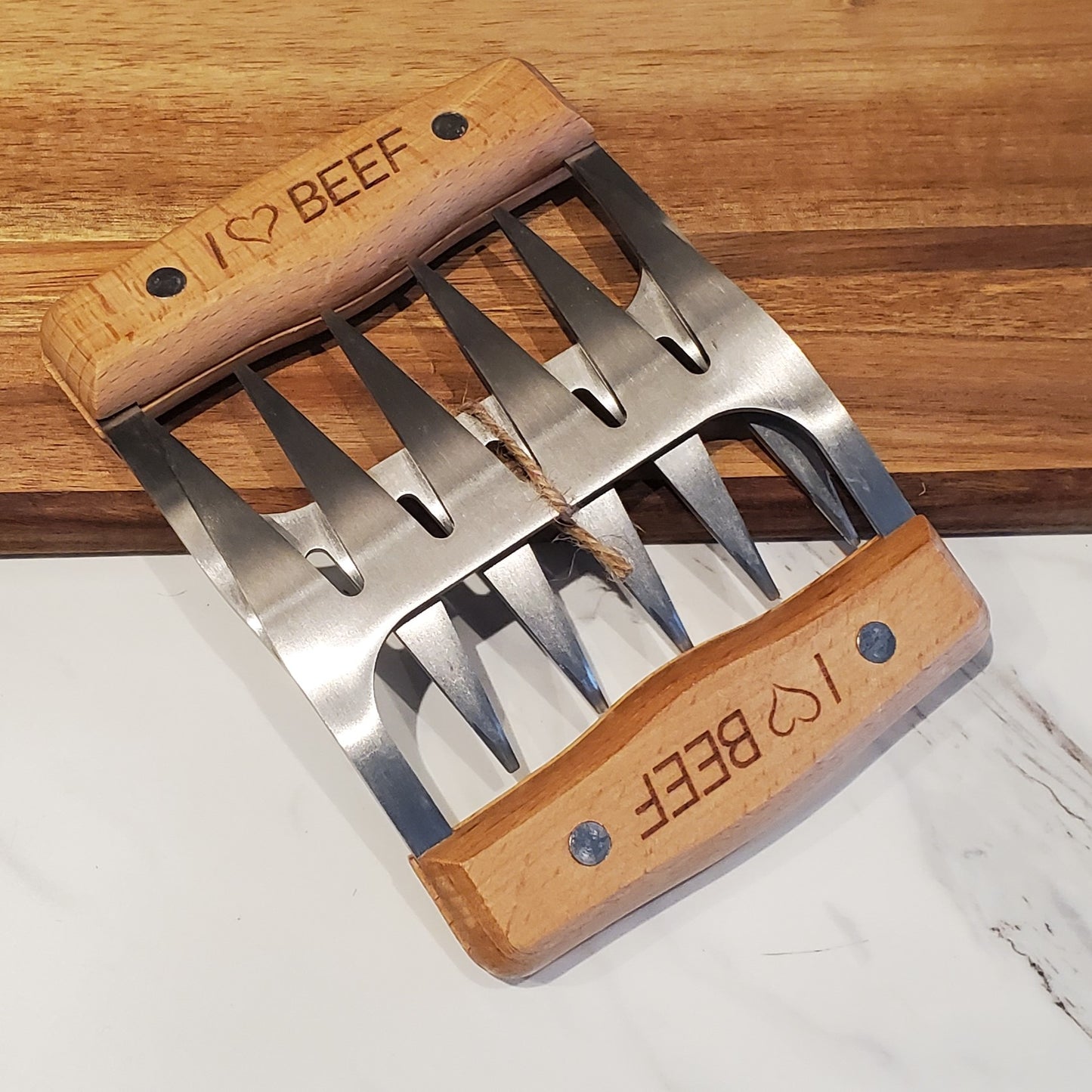 Wood and Stainless Meat Shredder Set