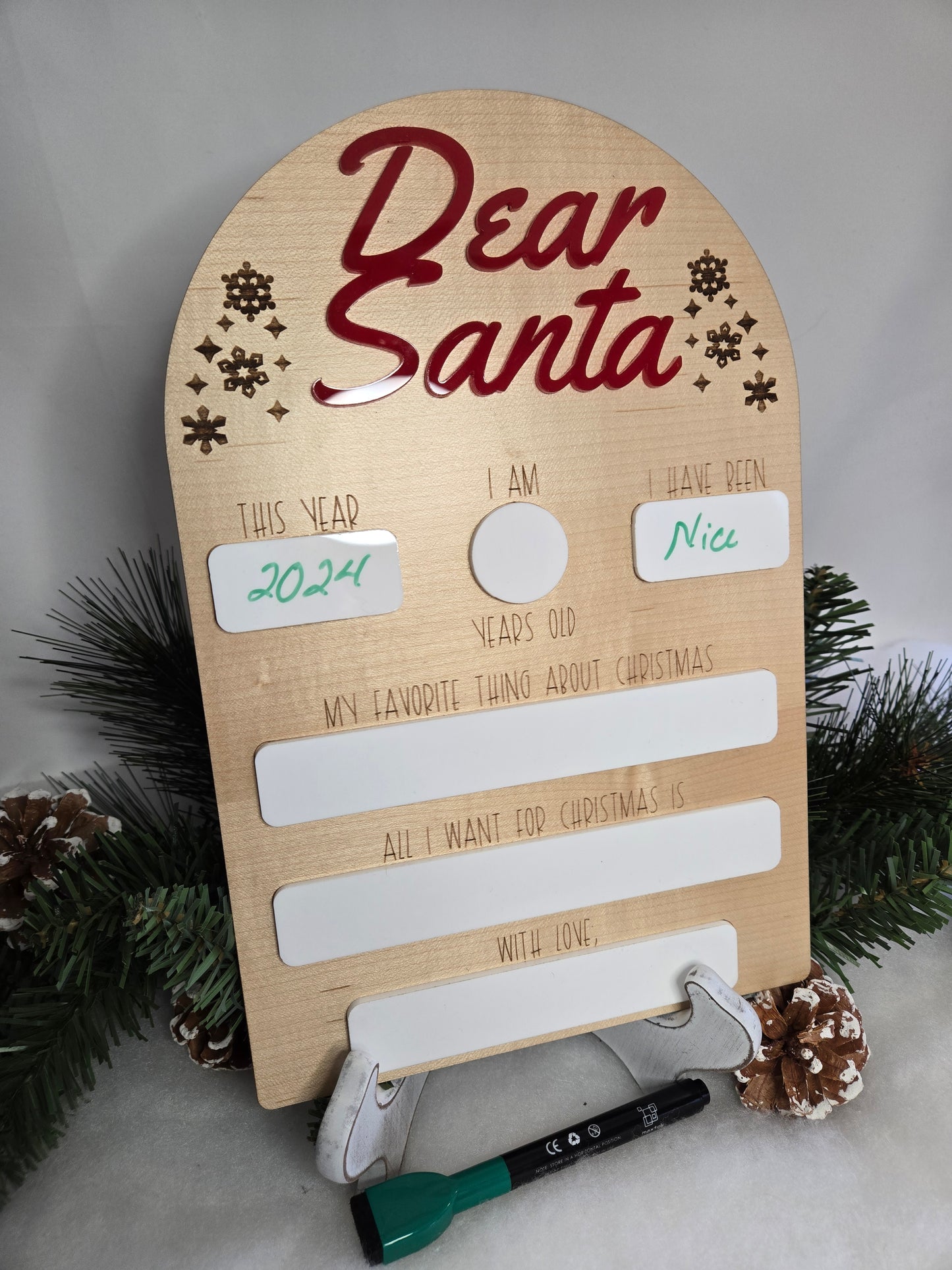 Dear Santa Dry Erase Letter