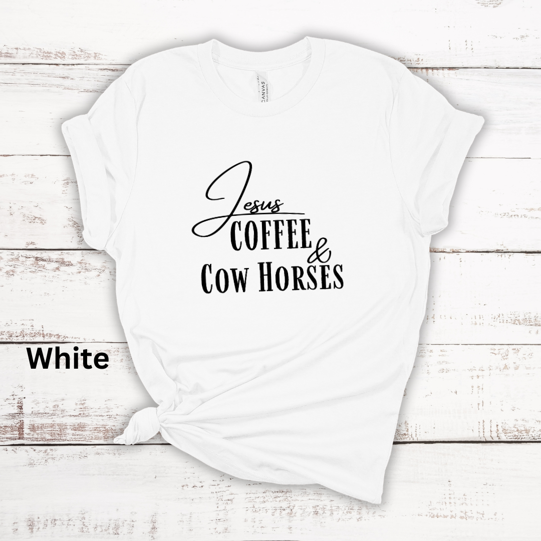 Jesus Coffee & Cow Horses Short Sleeve Tee
