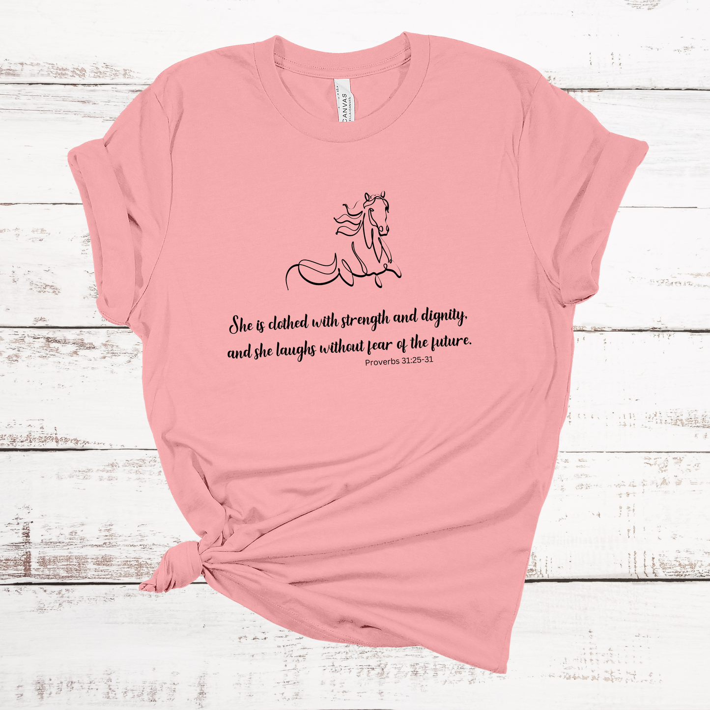 She Is Clothed With Strength And Dignity Short Sleeve Tee