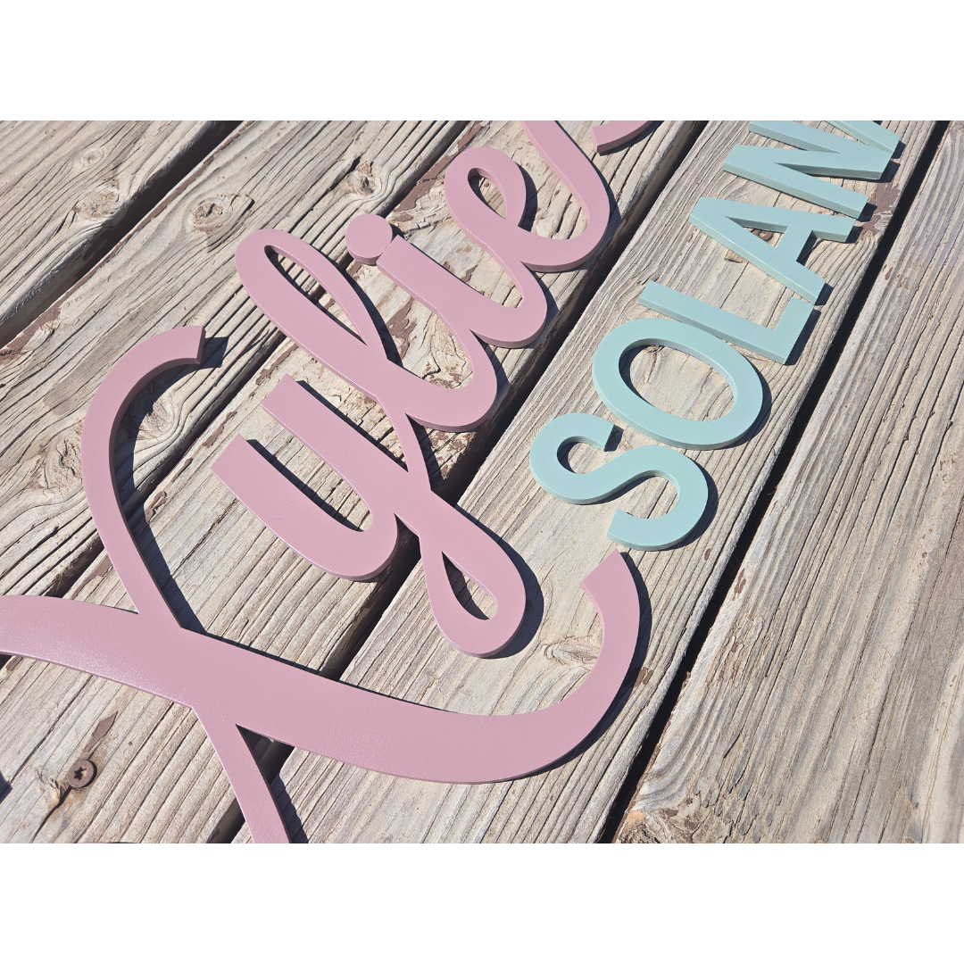 Custom Double Name Wood Sign