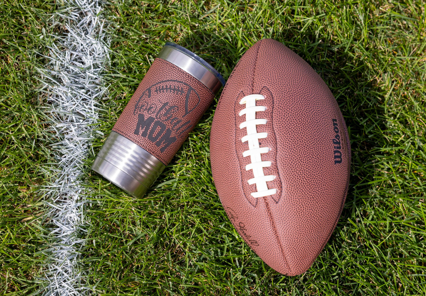 Football Leatherette 20 oz Tumbler