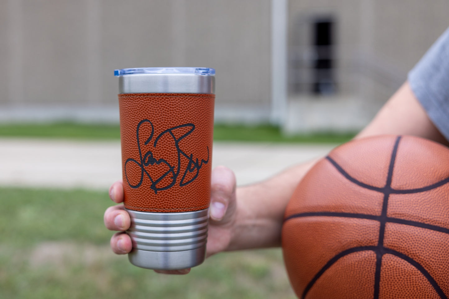 Basketball Leatherette 20 oz Tumbler
