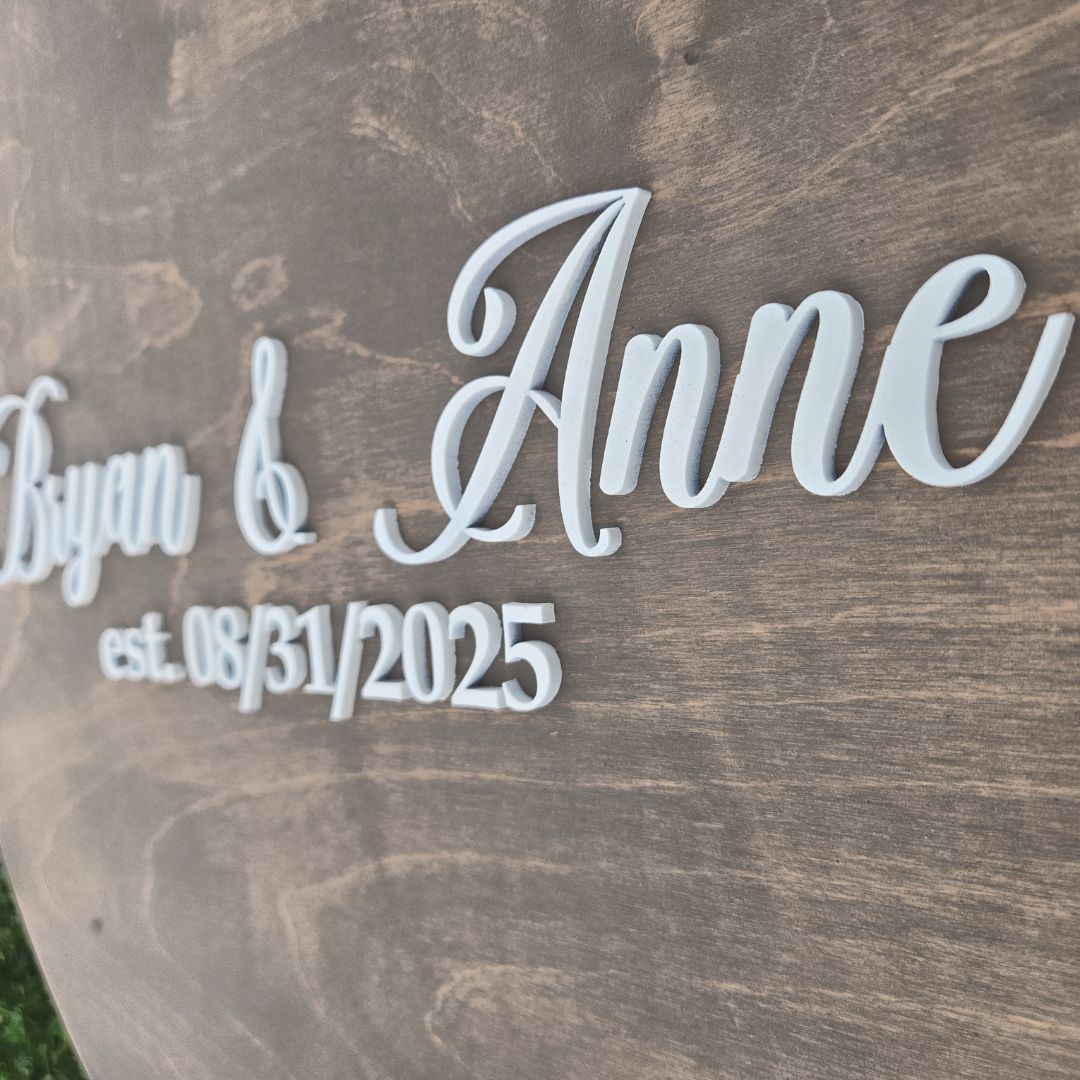Round Wood Guest Book Alternative – Custom Sign for Weddings or Anniversaries