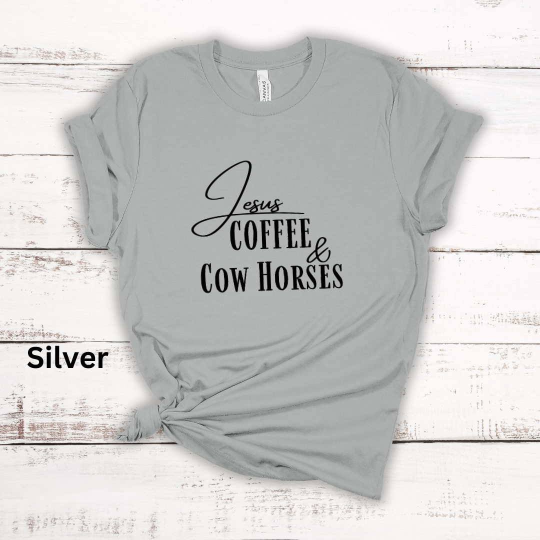 Jesus Coffee & Cow Horses Short Sleeve Tee