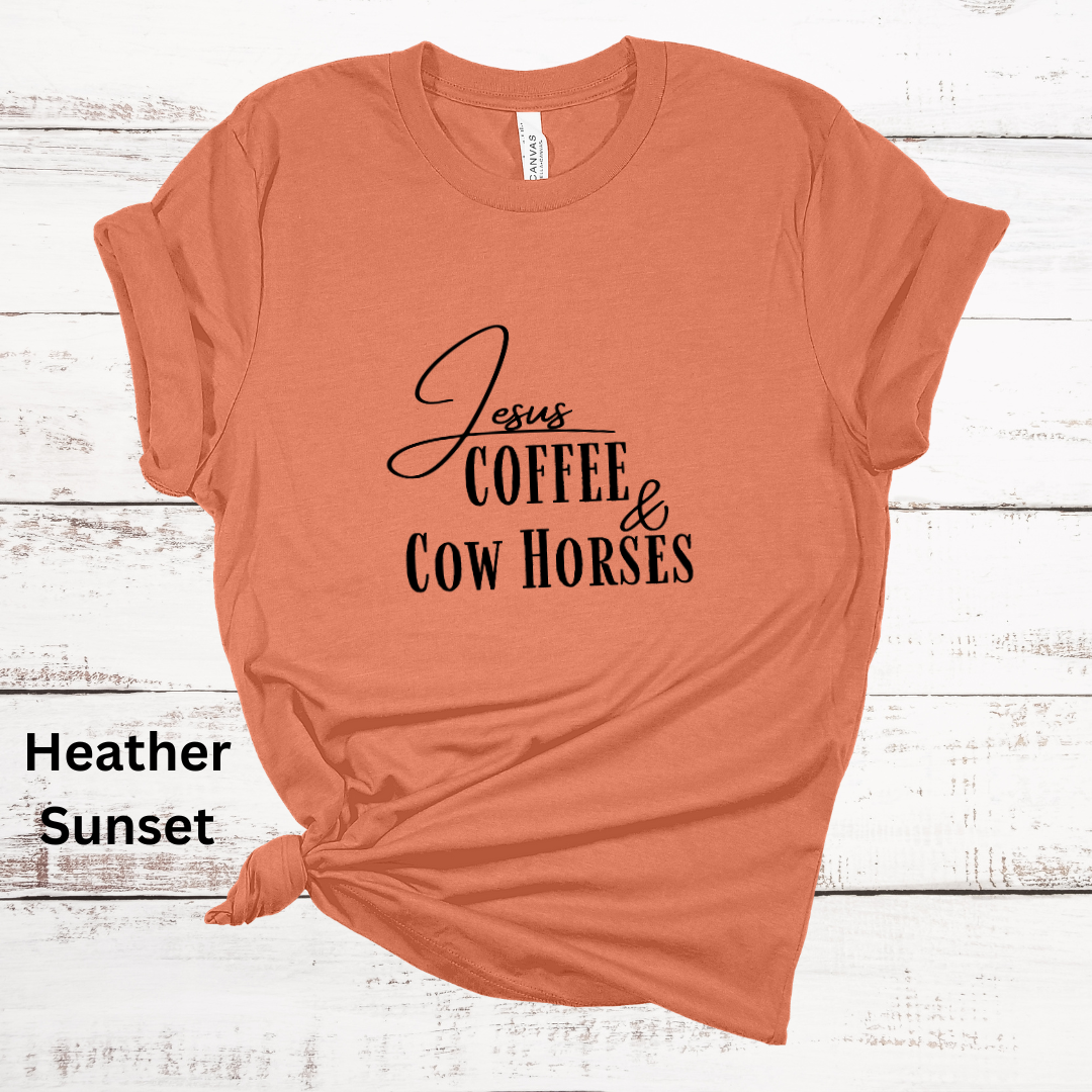 Jesus Coffee & Cow Horses Short Sleeve Tee
