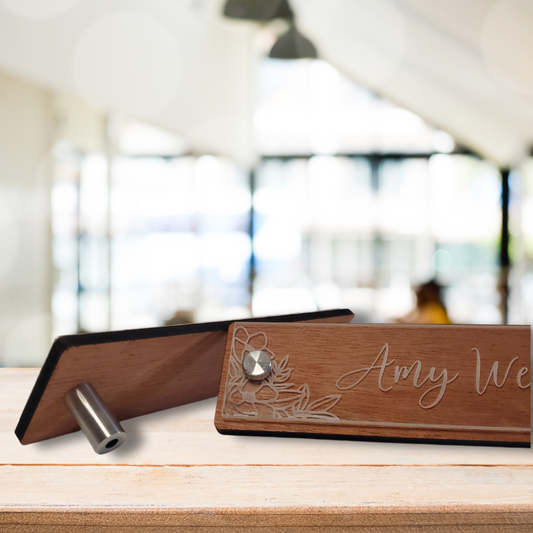 Personalized Desk Name Plates - Wood and Acrylic