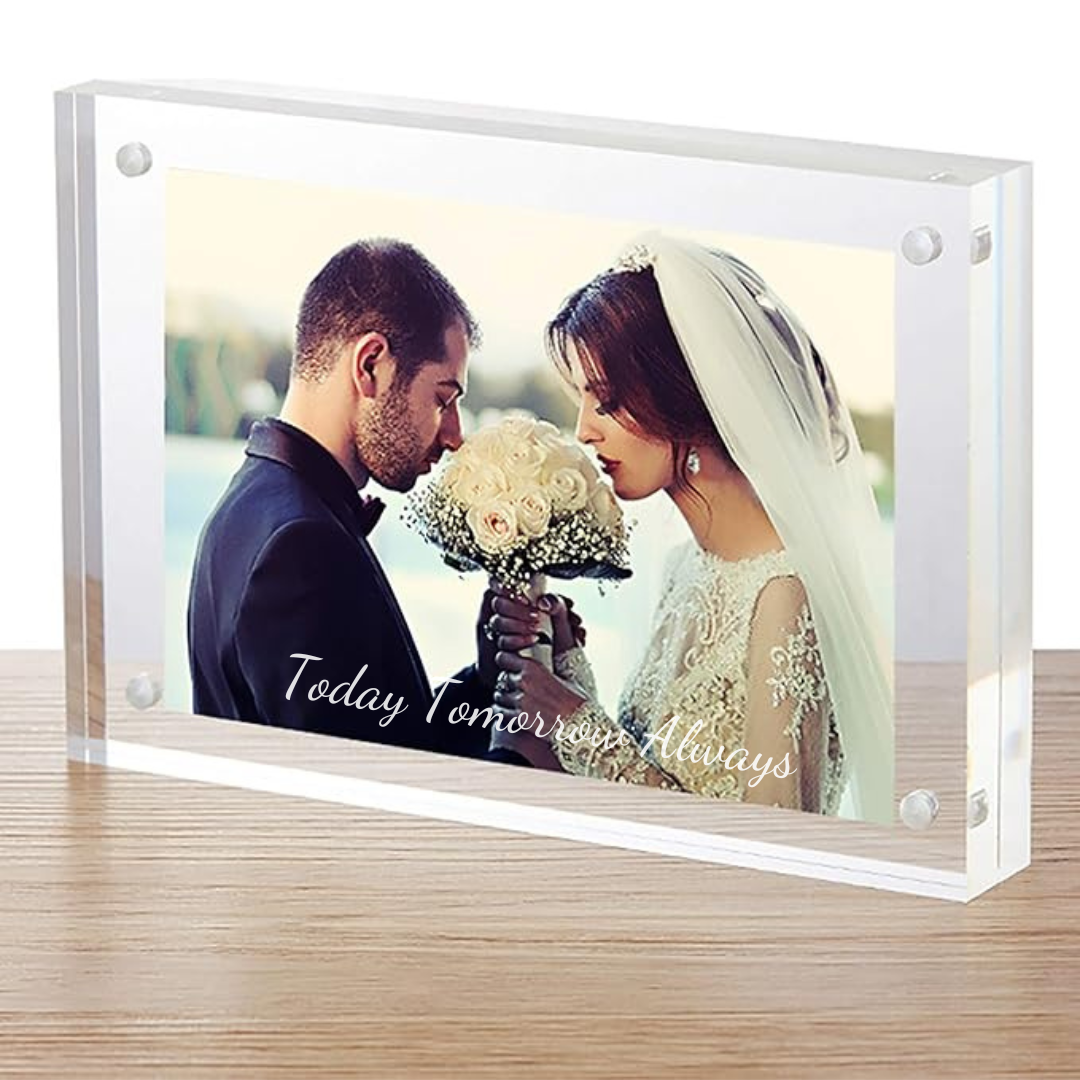 Frameless Magnetic Acrylic Photo Frame With Custom Engraving