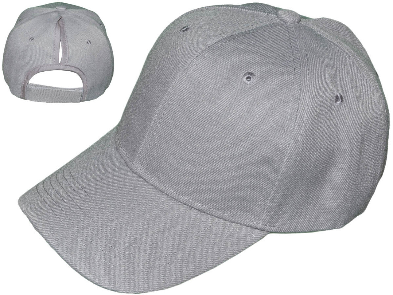 Mid Profile Structured Solid Ponytail Cap With Custom Patch