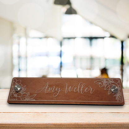 Personalized Desk Name Plates - Wood and Acrylic