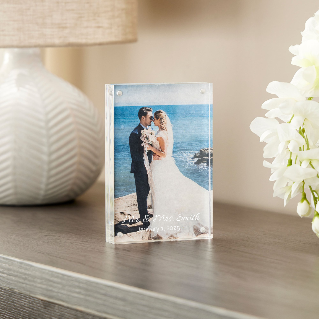 Frameless Magnetic Acrylic Photo Frame With Custom Engraving