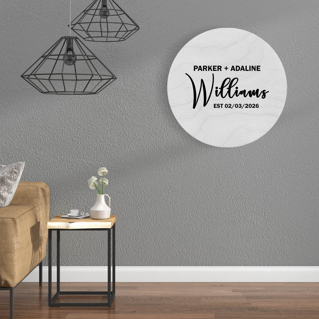 Round Wood Guest Book Alternative – Custom Sign for Weddings or Anniversaries