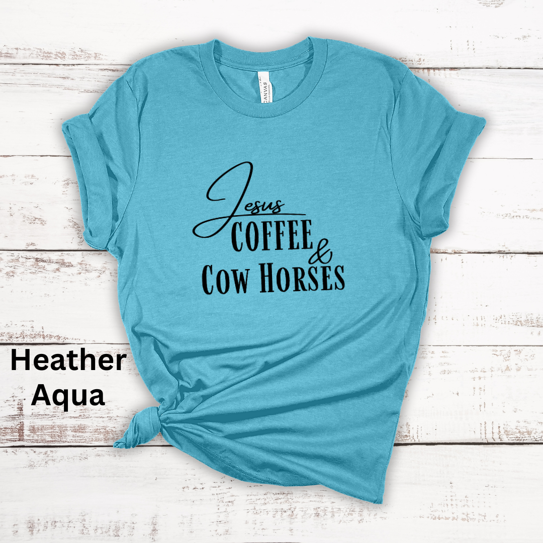 Jesus Coffee & Cow Horses Short Sleeve Tee