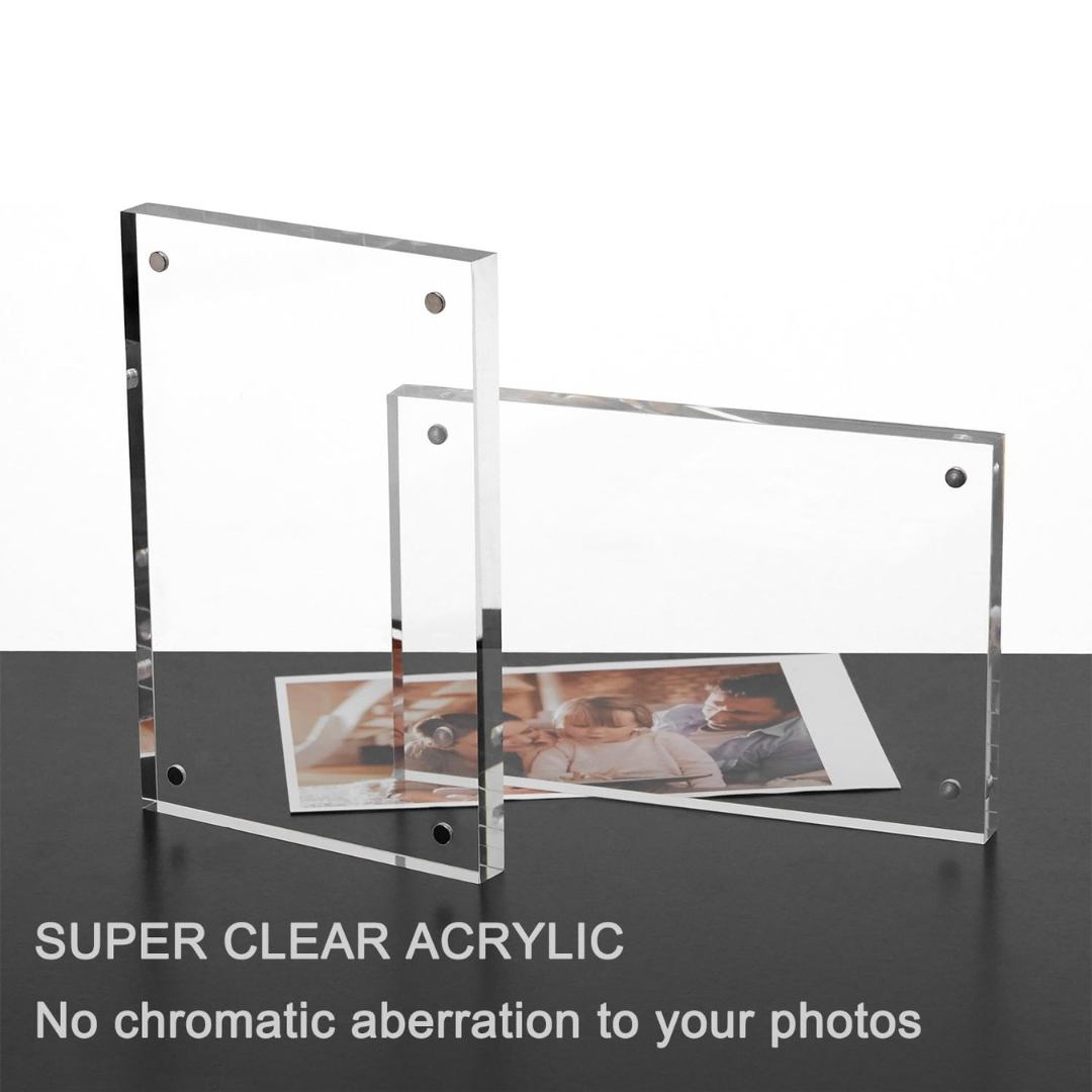 Frameless Magnetic Acrylic Photo Frame With Custom Engraving