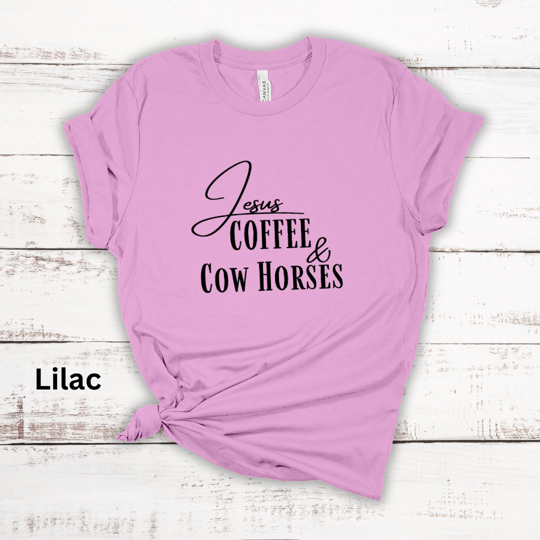 Jesus Coffee & Cow Horses Short Sleeve Tee