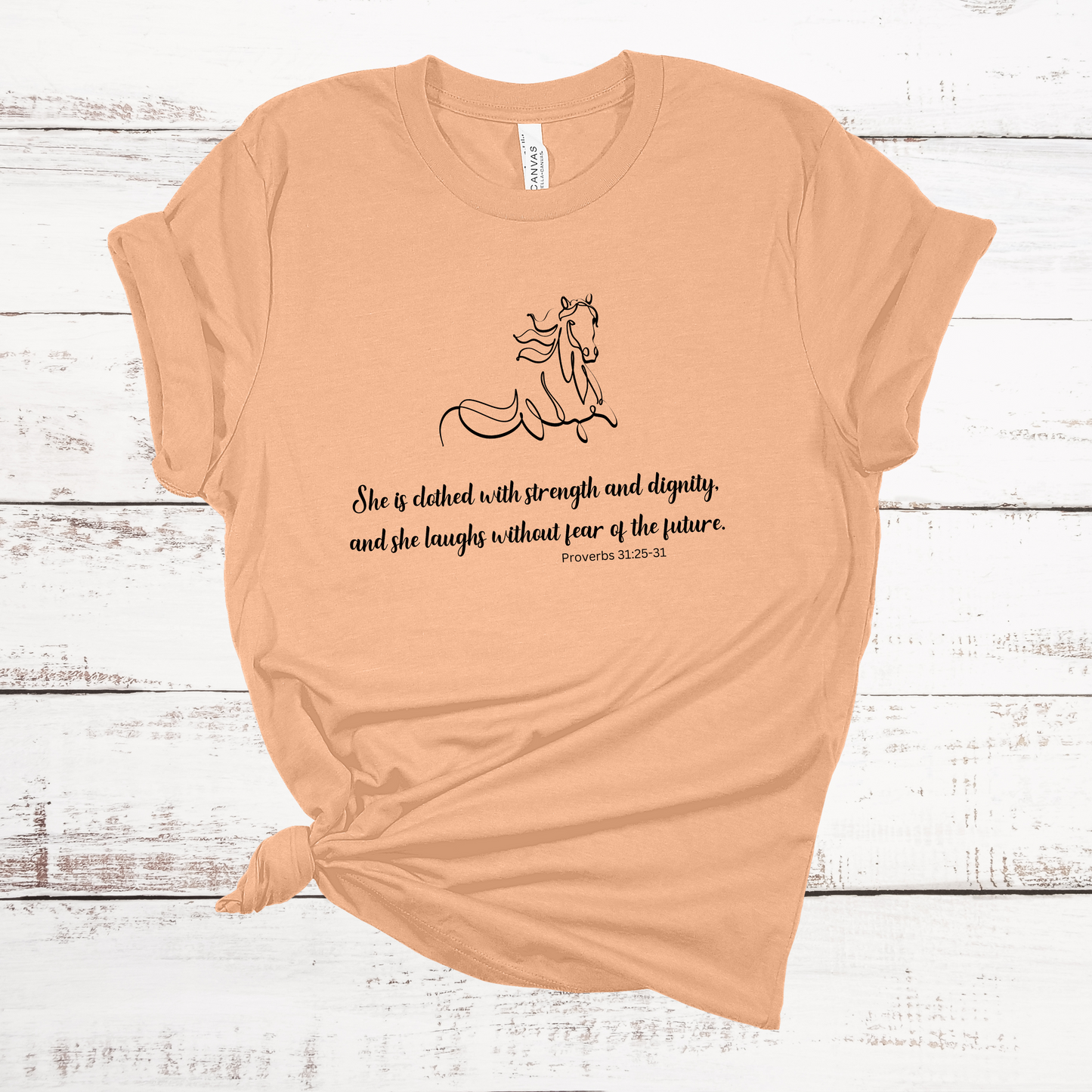 She Is Clothed With Strength And Dignity Short Sleeve Tee