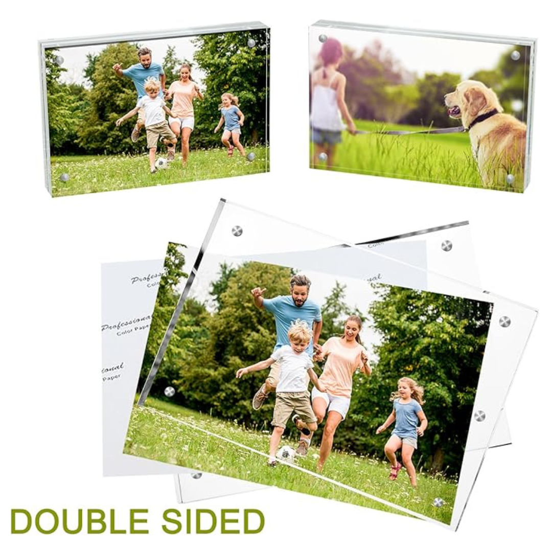 Frameless Magnetic Acrylic Photo Frame With Custom Engraving