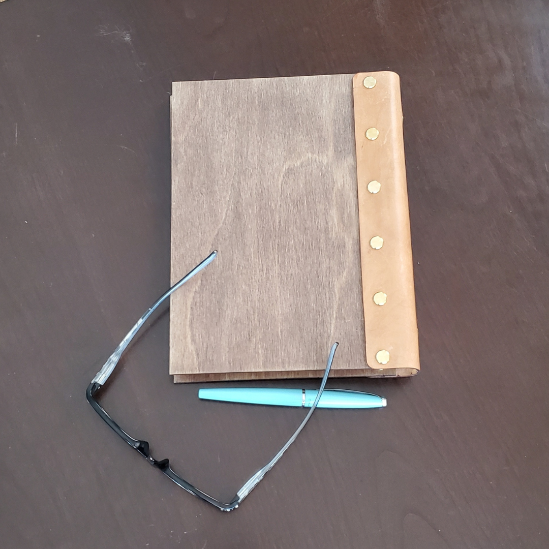 Leather and Wood A5 Notebook