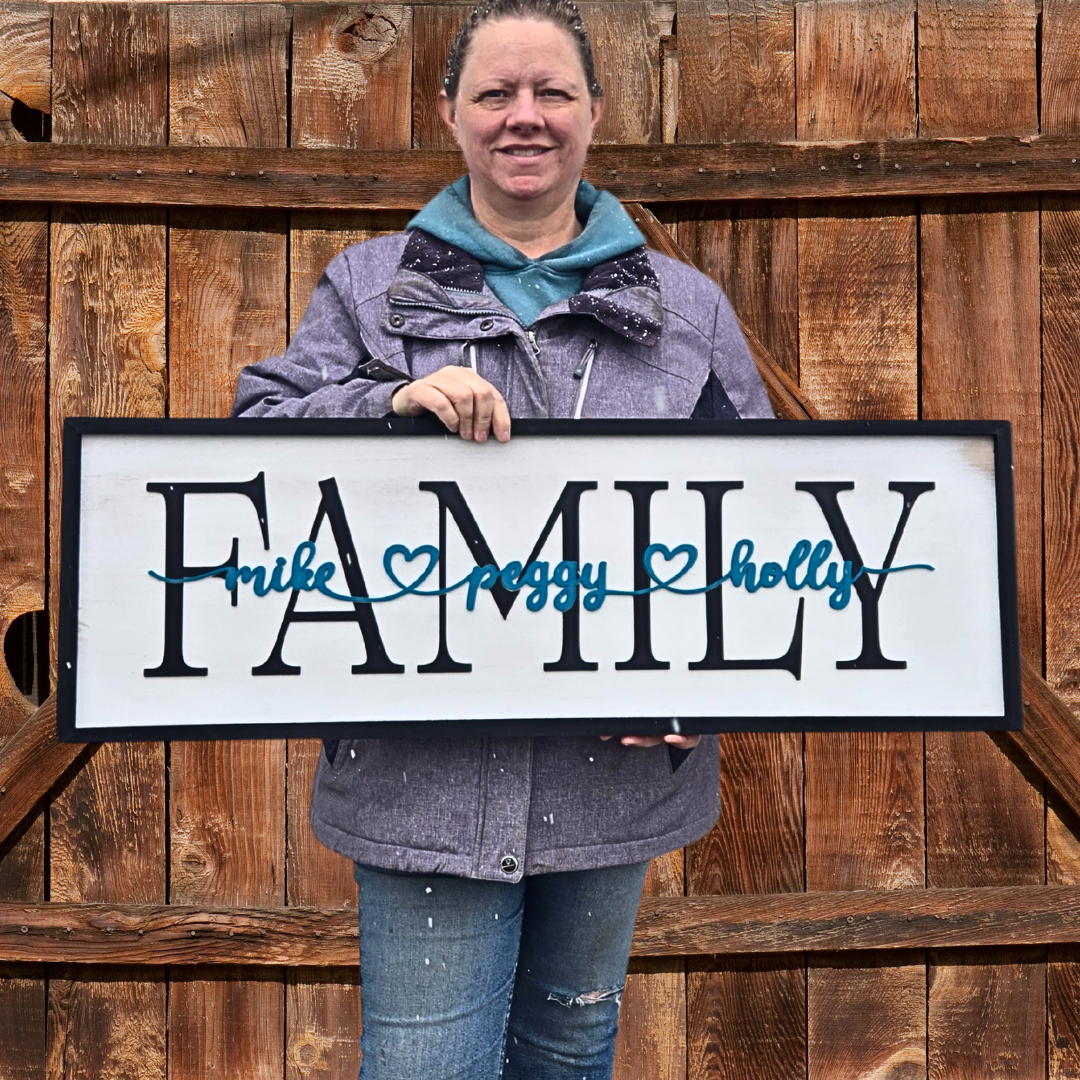 Family Sign with Inset Names