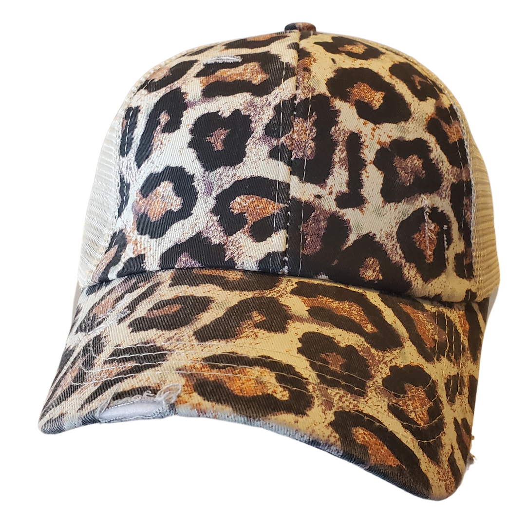 Ponytail Style Graphic Print Ball Cap With Custom Patch