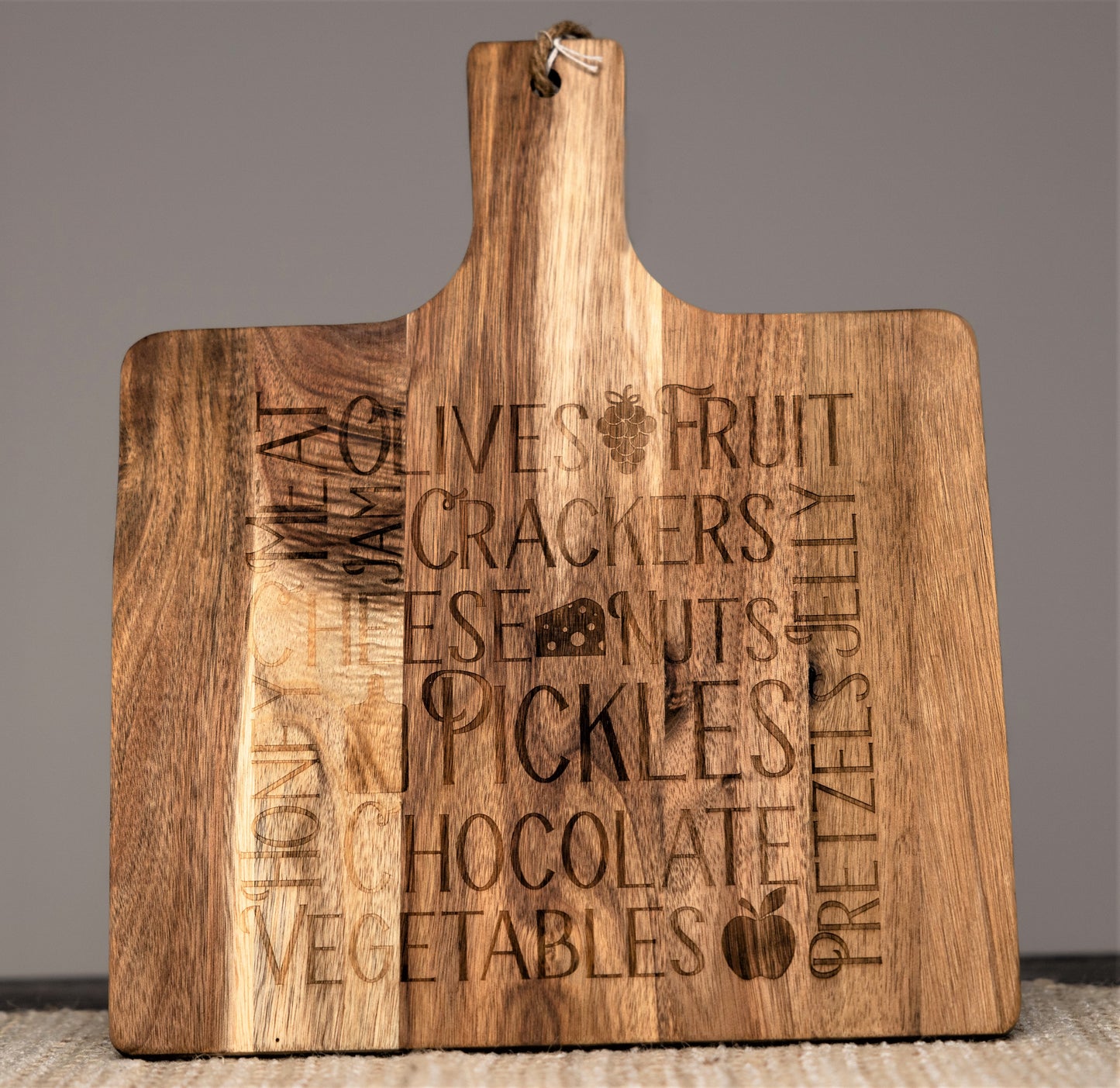 Square Charcuterie Board with Handle