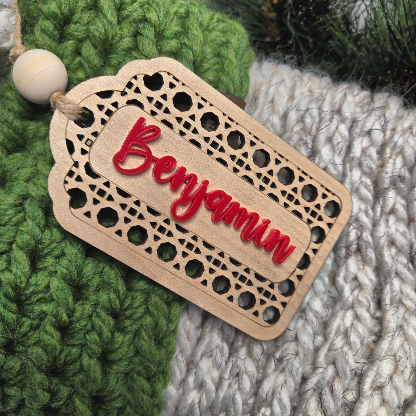 Custom Wood Name Tags – Elegant Stocking & Gift Accents