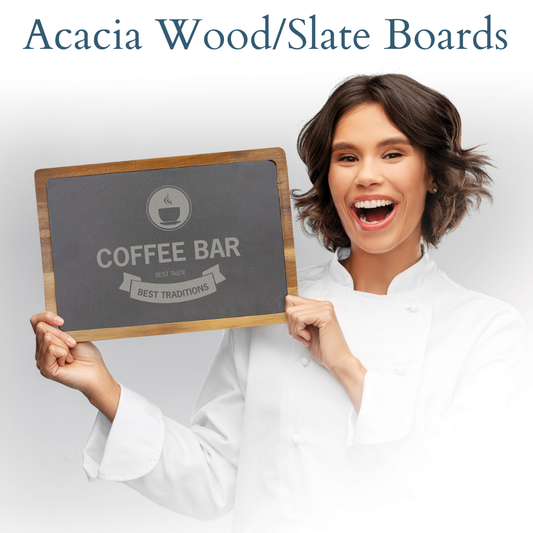 Slate and Acacia Wood Cheese Boards