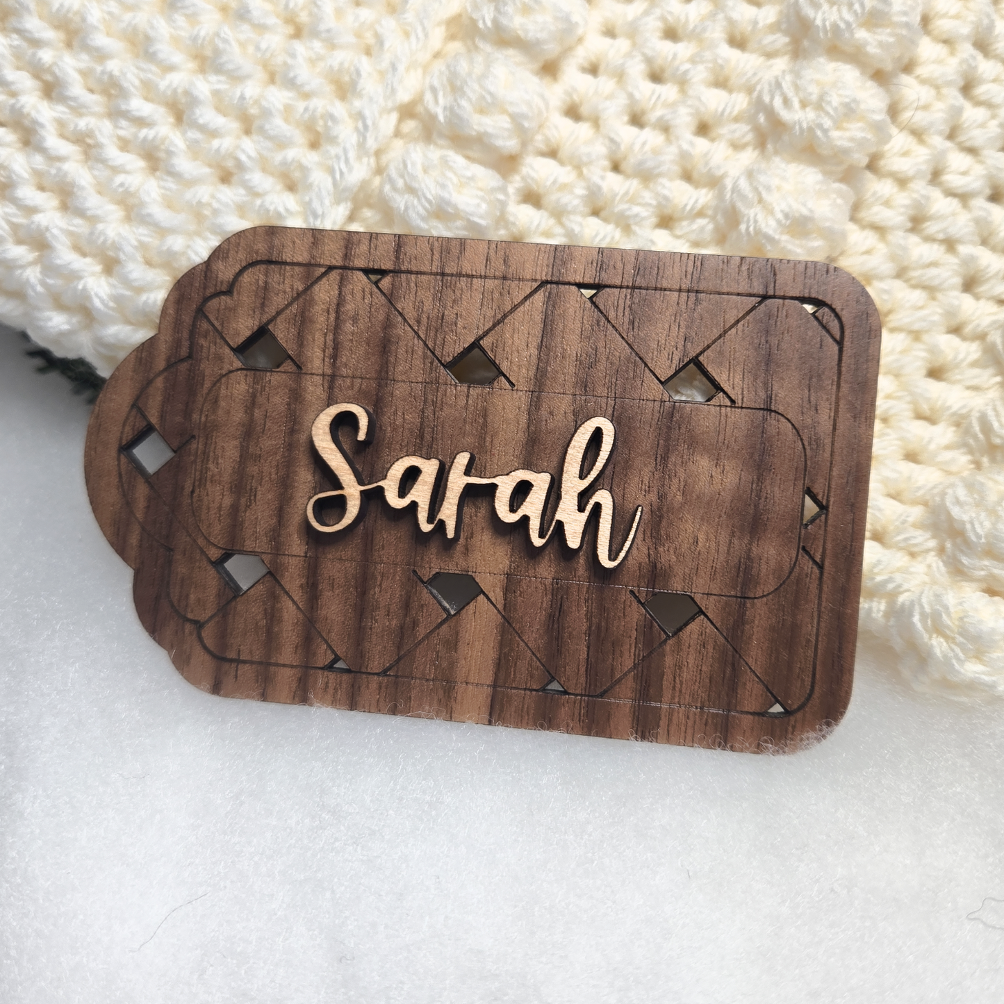 Custom Wood Name Tags – Elegant Stocking & Gift Accents