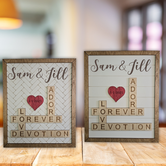 Personalized Love Crossword Sign