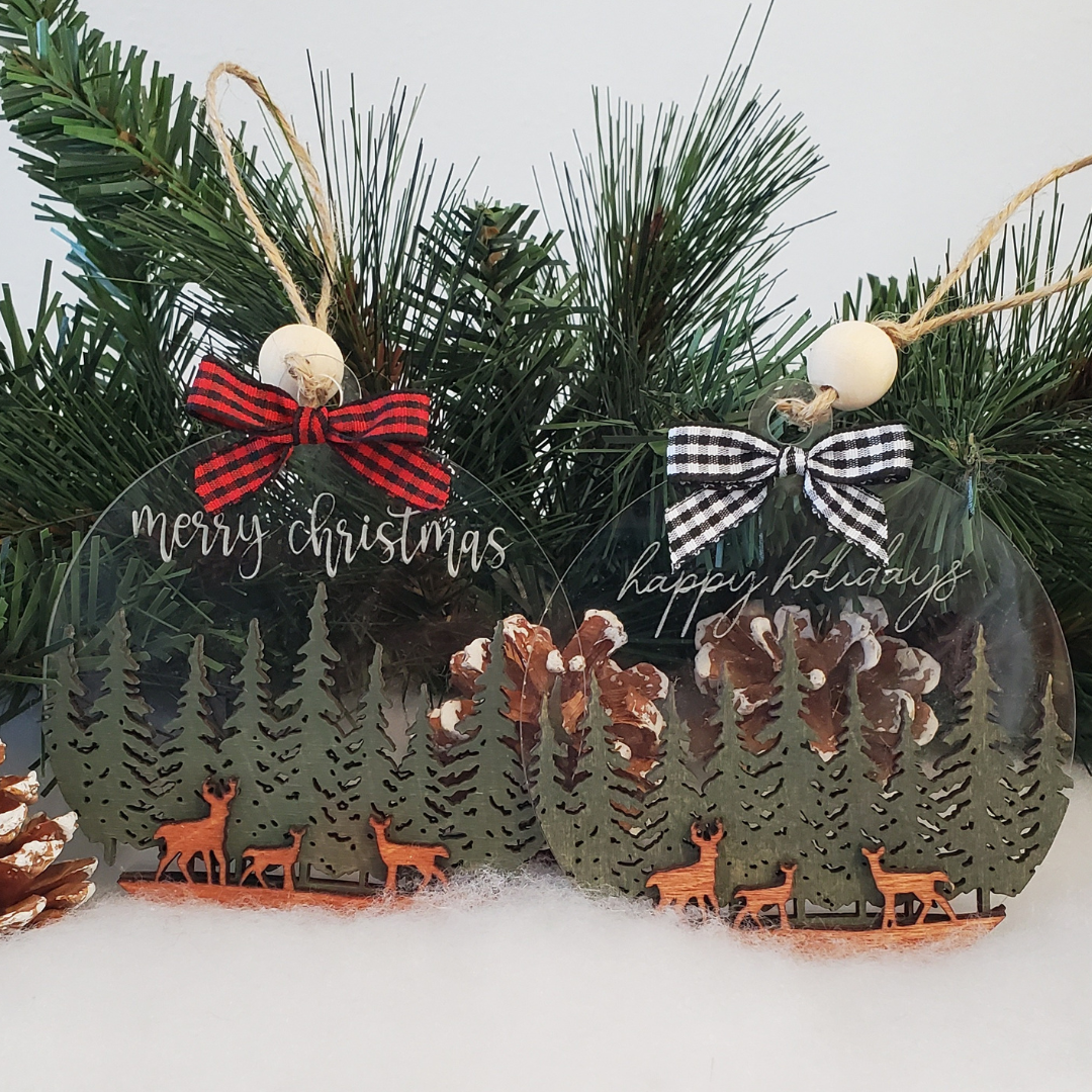 Deer Family Christmas Ornaments