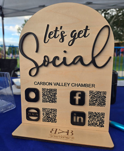 Small Business QR Code Signs | Scan to Pay & Social Media Table Signs