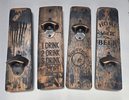 Whiskey Barrel Stave Bottle Opener