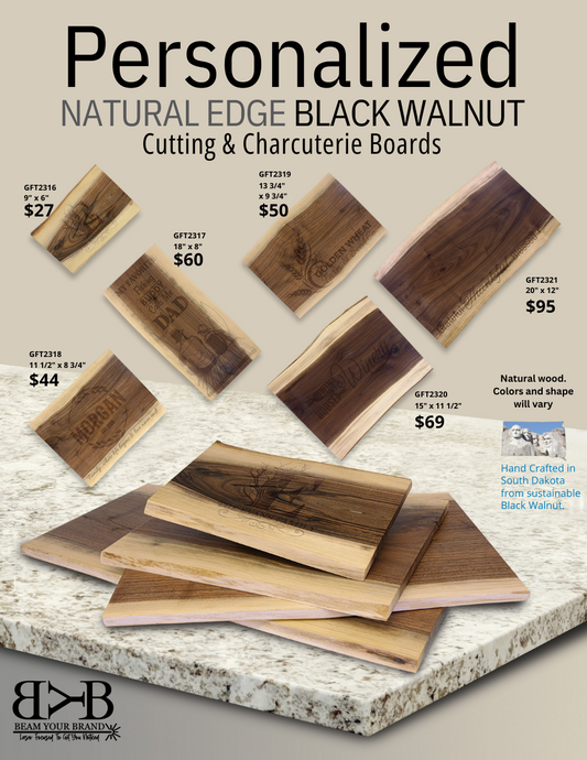 Natural Edge Black Walnut Cutting Boards