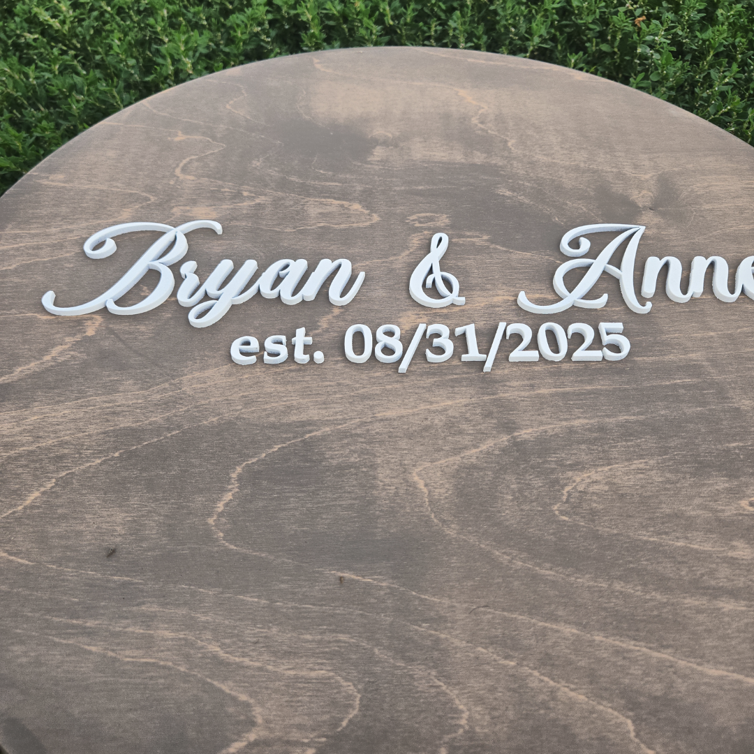 Round Wood Guest Book Alternative – Custom Sign for Weddings or Anniversaries