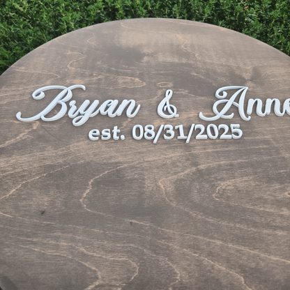 Round Wood Guest Book Alternative – Custom Sign for Weddings or Anniversaries