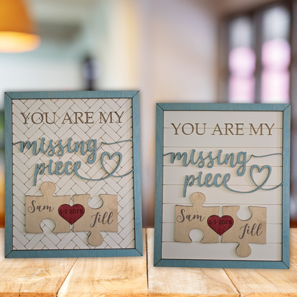 Missing Piece Personalized Puzzle Sign