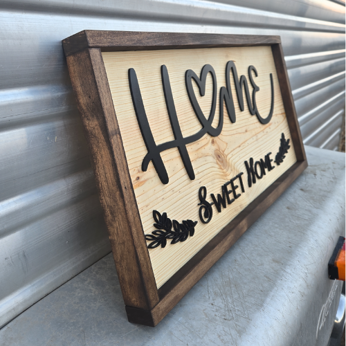 Home Sweet Home Wood Sign | Custom Framed Farmhouse Wall Decor