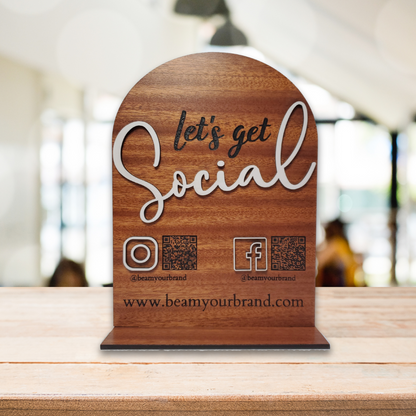 Let's Get Social - Social Media Sign For Businesses and Events