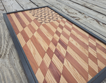 Wood US Flag Quilt Wall Art | Handmade Patriotic Wall Decor