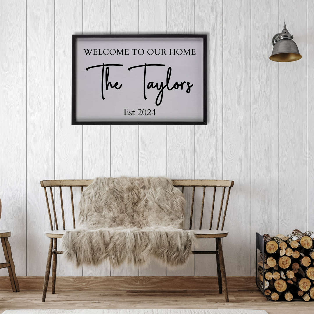 Welcome To Our Home Personalized Wall Art