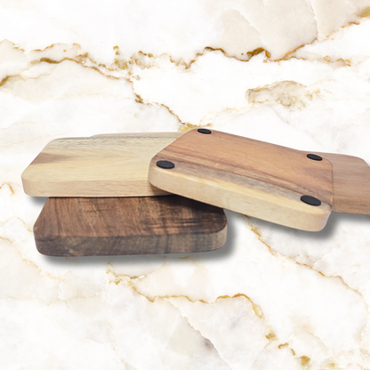 Custom Engraved Acacia Wood Coasters – Set of 4