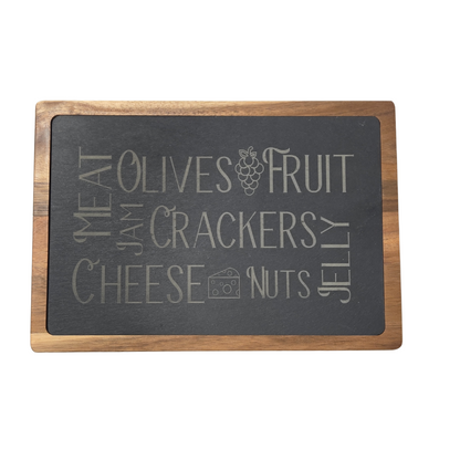 Slate and Acacia Wood Cheese/Charcuterie Boards