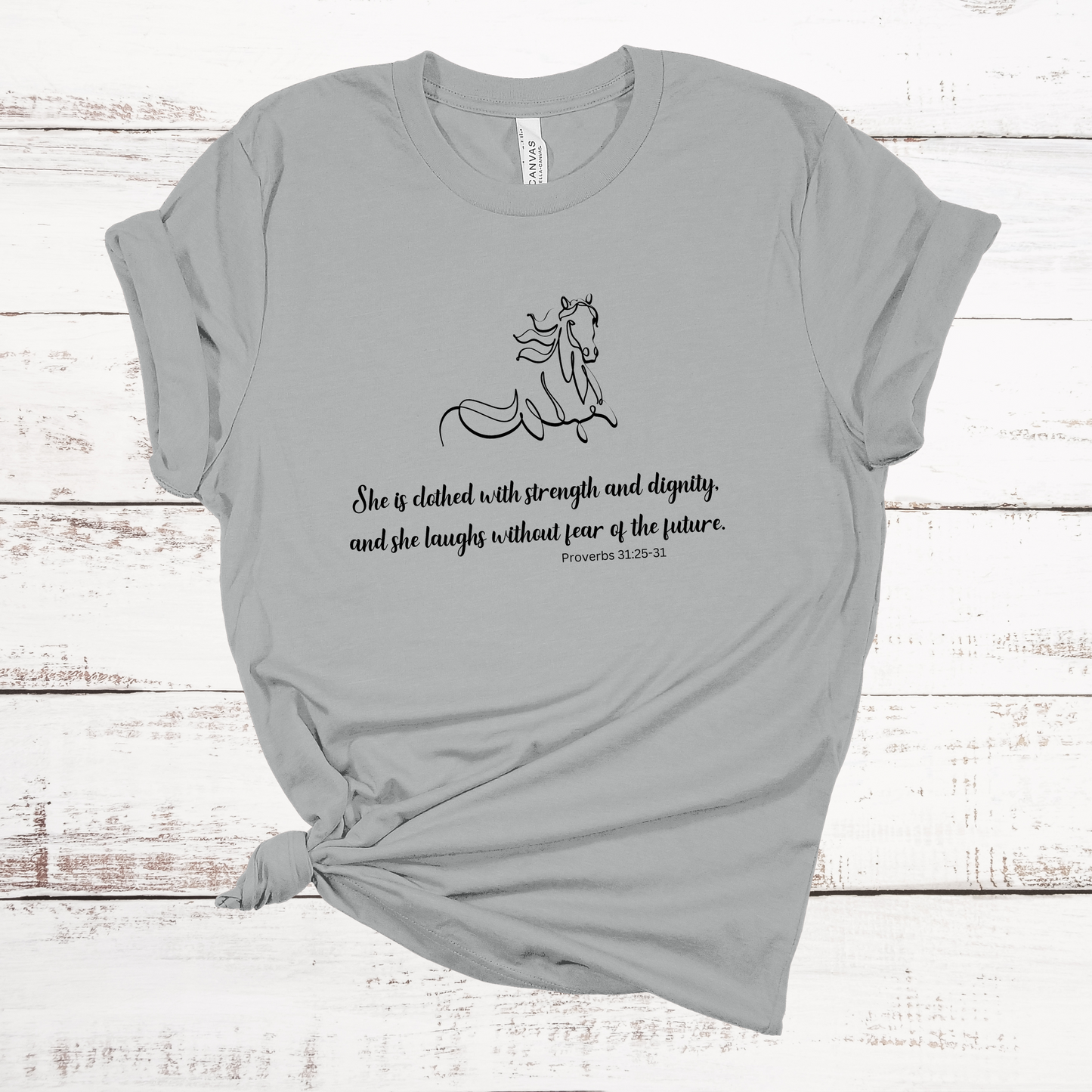 She Is Clothed With Strength And Dignity Short Sleeve Tee