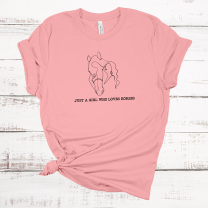 Girl Who Likes Horses Jersey Short Sleeve Tee